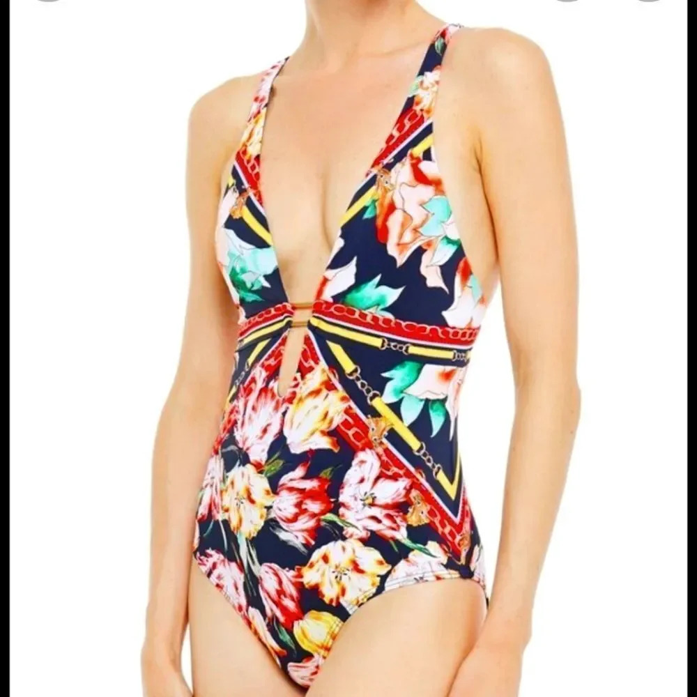 Jessica Allen Galleria underwire Multicolor Sz 10 One-piece Swimsuit - Picture 13 of 16